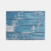 Blauwgroen en bruin houten plaat fleece deken (Voorkant (Horizontaal))
