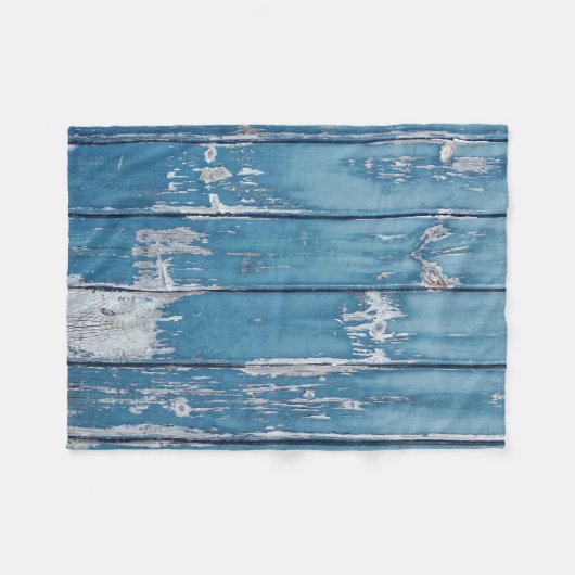 Blauwgroen en bruin houten plaat fleece deken (Voorkant (Horizontaal))