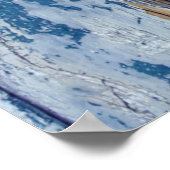 Blauwgroen en bruin houten plaat poster (Hoek)