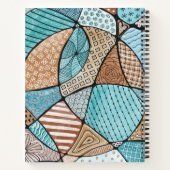 Blauwgroen en bruin Notitieboek voor wervelkunst (Achterkant)