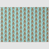 Blauwgroen en bruin paashaas tissuepapier (Voorkant)