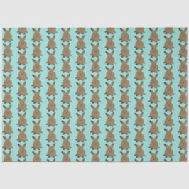 Blauwgroen en bruin paashaas tissuepapier