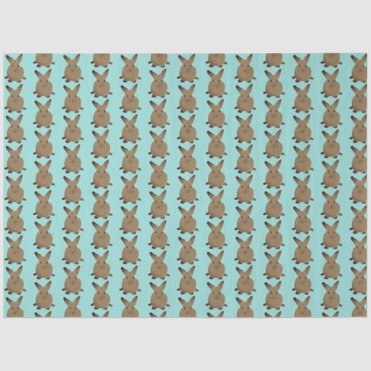 Blauwgroen en bruin paashaas tissuepapier (Voorkant)