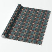 Blauwgroen en bruin Plaid – Rustic Holiday Tartan Cadeaupapier (Uitgerold)