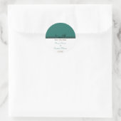 Blauwgroen en Bruin Save The Date Sticker (Tas)