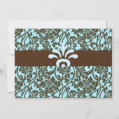 Blauwgroen en bruine Brocade Bridal Shower-uitnodi Kaart (Voorkant)