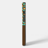 Blauwgroen en bruine Cheetah-printtas Case-Mate iPhone Case (Achterkant / Links)