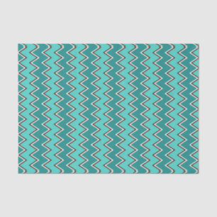Blauwgroen en bruine Chevron Tissuepapier