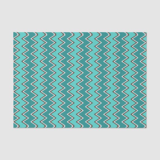 Blauwgroen en bruine Chevron Tissuepapier (Voorkant)