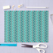 Blauwgroen en bruine Chevron Tissuepapier (Craft)