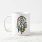  Blauwgroen en bruine Dreamcatcher Koffiemok (Links)