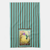 Blauwgroen en bruine handschoenkeukenhanddoek theedoek (Verticaal)