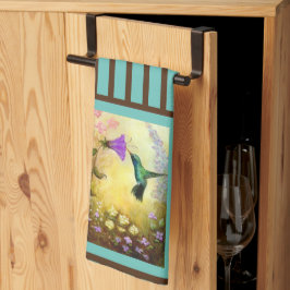 Blauwgroen en bruine handschoenkeukenhanddoek theedoek