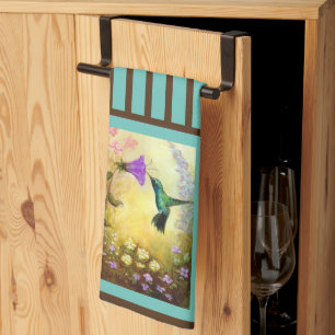 Blauwgroen en bruine handschoenkeukenhanddoek theedoek