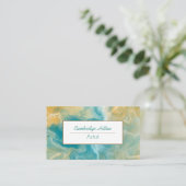 Blauwgroen en bruine marmertruien visitekaartje (Staand voorkant)