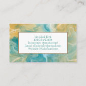 Blauwgroen en bruine marmertruien visitekaartje (Achterkant)