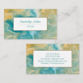 Blauwgroen en bruine marmertruien visitekaartje (Voorkant / Achterkant)