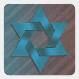 Blauwgroen en bruine ster van David Vierkante Sticker