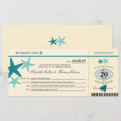 Blauwgroen en Buttercream Nicaragua Boarding Pass Kaart (Voorkant / Achterkant)
