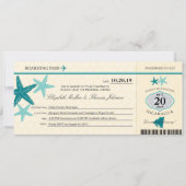Blauwgroen en Buttercream Nicaragua Boarding Pass Kaart (Voorkant)