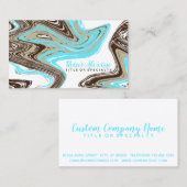 blauwgroen en chocoladestrokken visitekaartje (Voorkant / Achterkant)