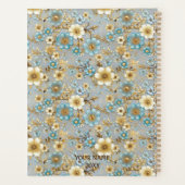 Blauwgroen en Cream Bloemen Chiyogami Planner (Achterkant)