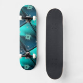 Blauwgroen en diamanten persoonlijk skateboard (Voorkant)