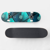 Blauwgroen en diamanten persoonlijk skateboard (Horizontaal)