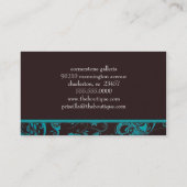 Blauwgroen en Espresso Modern Business Profile Car Visitekaartje (Achterkant)