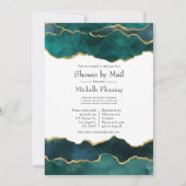 Blauwgroen en Faux Gold Foil Agate Shower per mail Kaart (Voorkant)