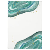Blauwgroen en Faux Gold Geode Klembord (Achterkant)