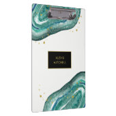 Blauwgroen en Faux Gold Geode Klembord (Rechts)
