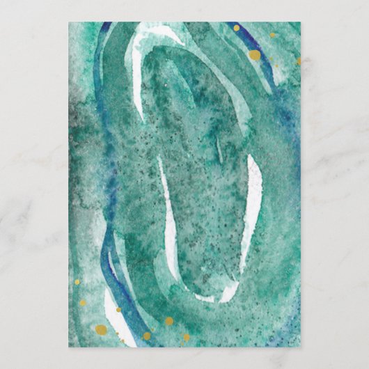 Blauwgroen en Faux Gold Geode Vrijgezellenfeest Ad Advieskaart (Achterkant)