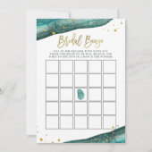 Blauwgroen en Faux Gold Geode Vrijgezellenfeest Bi Kaart (Voorkant)