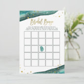 Blauwgroen en Faux Gold Geode Vrijgezellenfeest Bi Kaart (Staand voorkant)