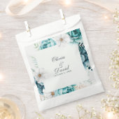 Blauwgroen en gebroken wit Wildflower Bruiloft Bedankzakje (Geknipt)