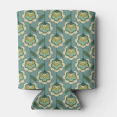 Blauwgroen en geel patroonpatroon blikjeskoeler (Achterkant)