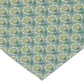Blauwgroen en geel patroonpatroon korte tafelloper (Hoek)