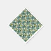 Blauwgroen en geel patroonpatroon servet (Hoek)