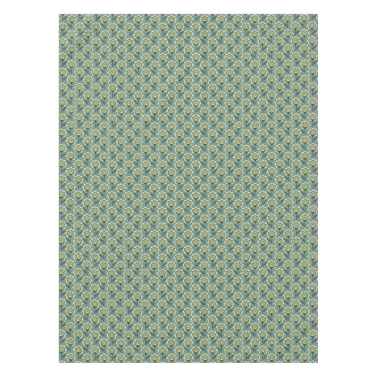 Blauwgroen en geel patroonpatroon tafelkleed (Voorkant)