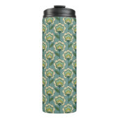 Blauwgroen en geel patroonpatroon thermosbeker (Voorkant)