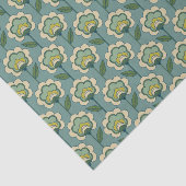 Blauwgroen en geel patroonpatroon tissuepapier (Detail)