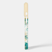 Blauwgroen en Gele Bloemen Alcoholinkt Monogrammed Case-Mate iPhone Case (Achterkant / Links)