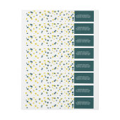 Blauwgroen en gele Confetti Stippen Modern (Vel)