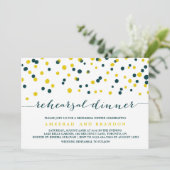 Blauwgroen en gele Confetti Stippen repetitie Kaart (Staand voorkant)
