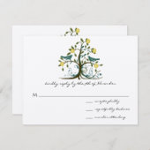 Blauwgroen en gele rondzwevende rivieren RSVP (Voorkant / Achterkant)