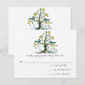 Blauwgroen en gele rondzwevende rivieren RSVP Kaartje (Voorkant / Achterkant)