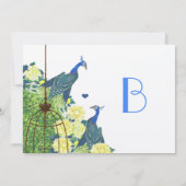 Blauwgroen en gele Vogelkooi Kaart (Achterkant)