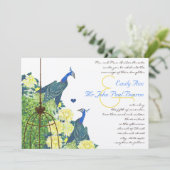 Blauwgroen en gele Vogelkooi Kaart (Staand voorkant)