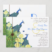 Blauwgroen en gele Vogelkooi Kaart (Voorkant / Achterkant)